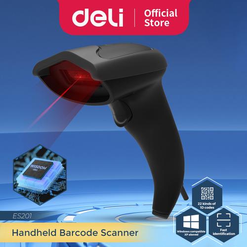 [EZO.7001724] Deli Barcode Scanner 1D Cepat dan Akurat ES2XX