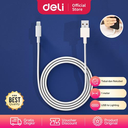 [EZO.7001728] Deli Kabel Data / Kabel Charger Casan USB 2.0 Lightning 1 M Ultra 8331