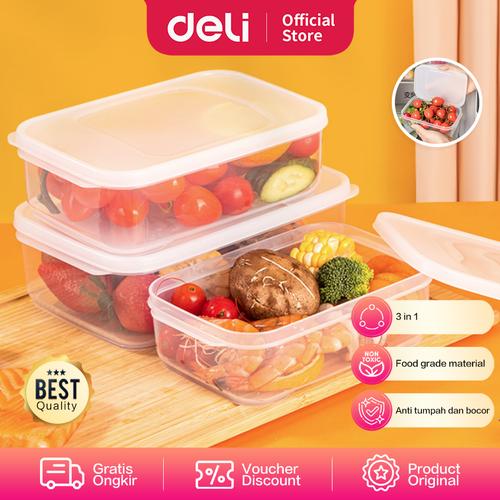 [EZO.7001731] Deli Kotak Makan Plastik / Penyimpanan Makanan Kulkas 3 in 1 LM860