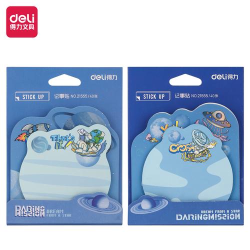 [EZO.7001792] Deli Memo Tempel / Sticky Notes 2 in 1 Astronaut 40 Lembar 21555