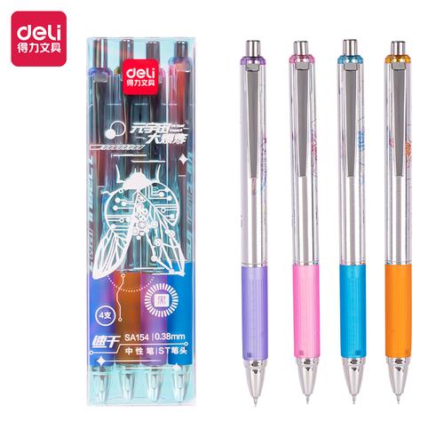 [EZO.7001799] Deli Pulpen Gel Besi / Metal Gel Pen Isi 4 0.38mm Tinta Hitam SA154