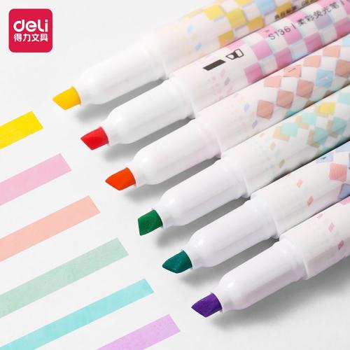 [EZO.7001804] Deli Penanda / Highlighter Dual Tip Isi 6 S13X