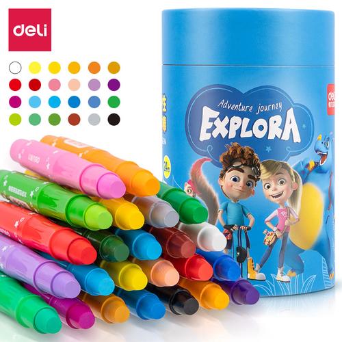 [EZO.7001823] Deli Oil Pastel / Krayon Mewarnai Pegangan Plastik 72075