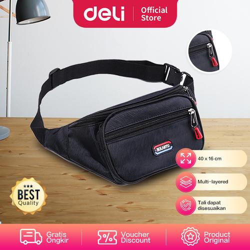 [EZO.7001828] Deli Waist Bag / Tas Pinggang Pria / Tas Selempang Banyak Sekat EH1006