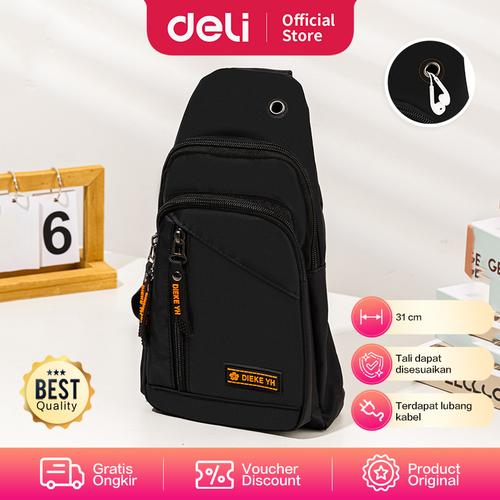 [EZO.7001829] Deli Sling Bag / Tas Selempang Pria Bahu 31 cm Banyak Sekat EH1001-CS