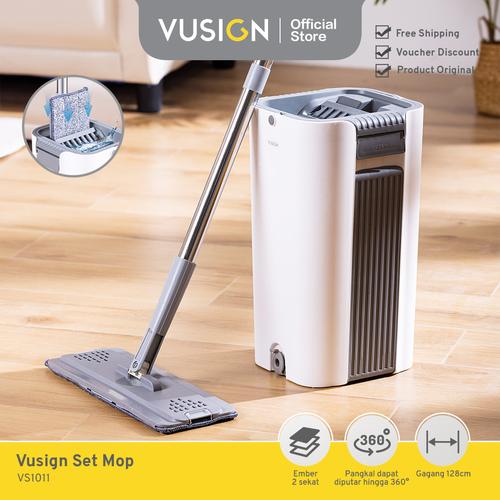 [EZO.7001832] Vusign Set Mop / Pel Lantai Set dengan Ember 2 Sekat VS1011