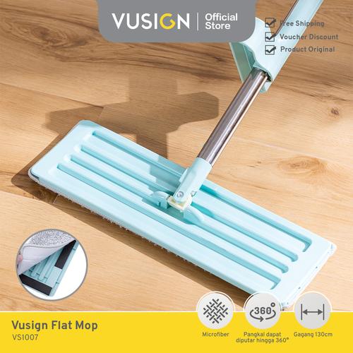 [EZO.7001835] Vusign Flat Mop Pel Lantai Microfiber Dapat Diputar 360 Derajat VS1007