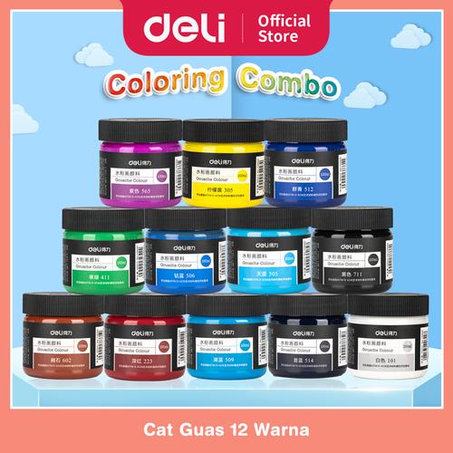 [EZO.7001841] PAKET MEWARNAI LENGKAP - Cat Guas 12 Warna Cerah