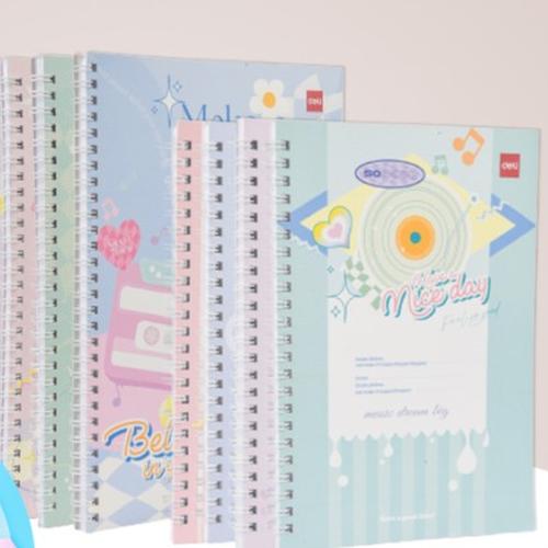 [EZO.7001854] Deli Spiral Notebook Buku Tulis Catatan Spral EN03X
