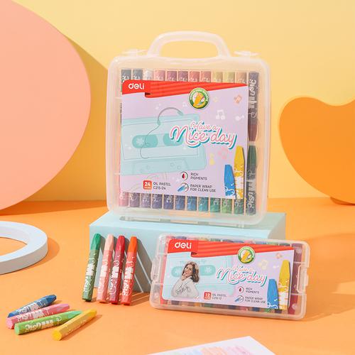 [EZO.7001870] Deli Oil Pastel / Crayon / Krayon 12 24 Warna CC215