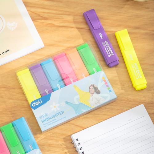 [EZO.7001888] Deli Highlighter / Penanda Isi 6 Warna Terang CU348