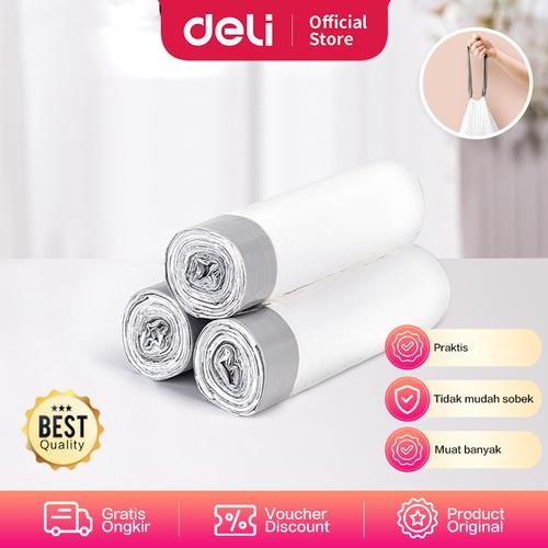 [EZO.7001904] Deli Trash Bag / Plastik Sampah 50cm Isi 90 Dengan Tali Pegangan LQ19X