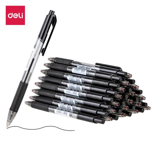 [EZO.7001910] Deli Ballpoint Pen / Pulpen Bolpoin 0.7mm Tinta Hitam Halus S319