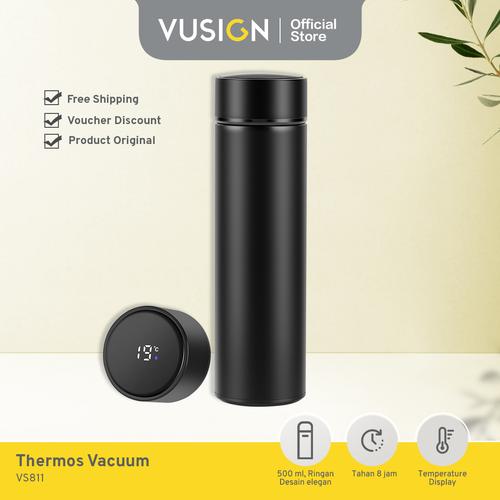 [EZO.7002059] Deli Tempat Minum Termos LED 500ML Menahan Suhu Hingga 8 Jam VS811-BK