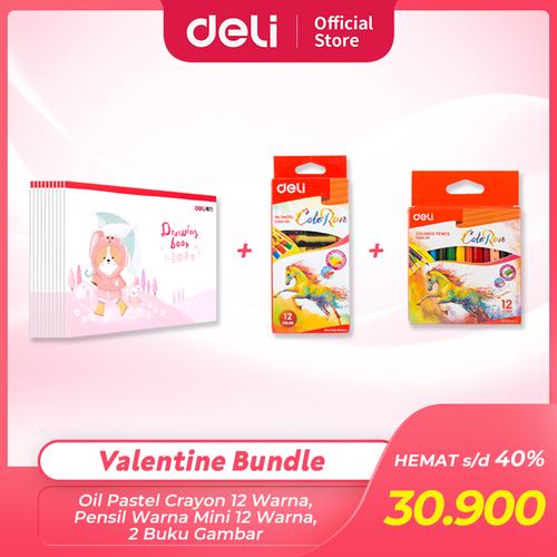 [EZO.7002119] Deli Bundle Edisi Valentine / Oil Pastel, Pensil Warna / VAL2022-2