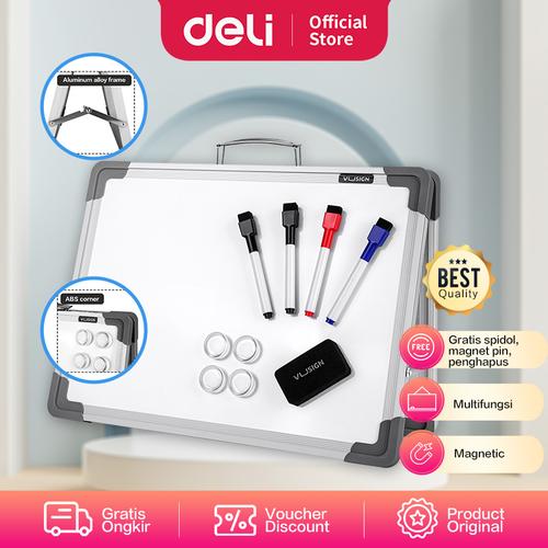 [EZO.7002127] Deli Vusign Foldable Portable White Board / Papan Tulis Kecil VS024A