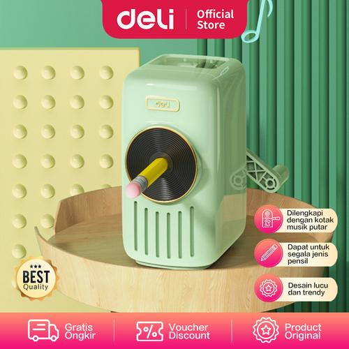 [EZO.7002131] Deli School Rotary Sharpener / Rautan Pensil Putar Pisau SK5 71165A