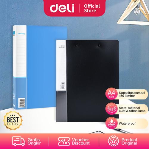 [EZO.7002142] Deli File Clamp Folder Lever File / Tempat Menyimpan berkas A4 5301