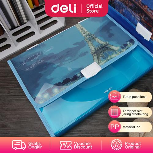 [EZO.7002147] Deli Expanding File / Tas Dokumen Desain Lucu Ukuran A4 13P 72354