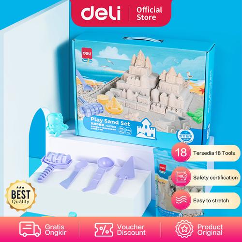 [EZO.7002157] Deli Toy Sand / Mainan Pasir Pantai Dilengkapi 18 Mainan Cetakan 67869
