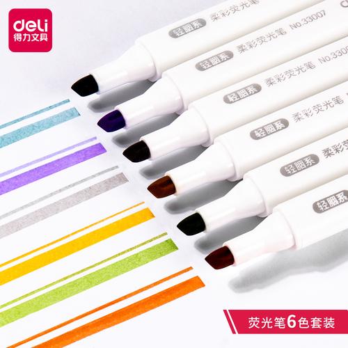 [EZO.7002202] Deli Highlighter Pen/ Penanda Warna isi 6Warna/Set Triangle pens 33007