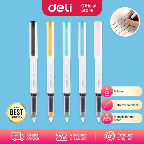 [EZO.7002204] Deli Roller Pen Warna Warni Tinta Hitam Random Color, Modern S867