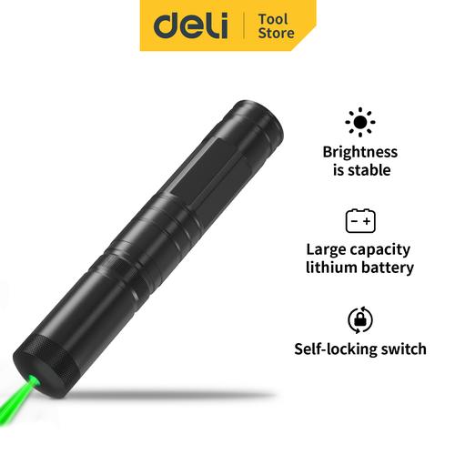 [EZO.7002287] Deli Laser Pen/Senter Laser Warna Hitam Ukuran3B Lampu Terang DL552001