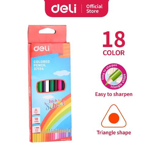 [EZO.7002296] Deli Colored Pencil / Pensil Warna Bentuk Segitiga 18 Warna E37124