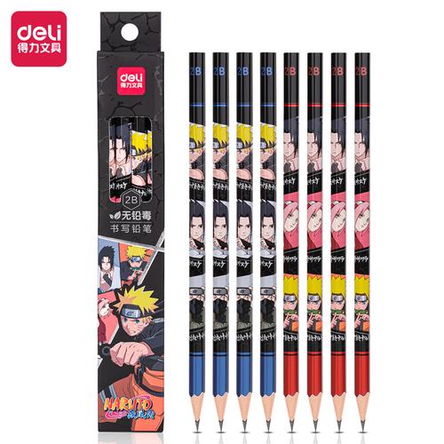 [EZO.7002338] Deli Graphite Pencil / Pensil Kayu 2B Isi 8pcs Gambar Naruto 58206-2B