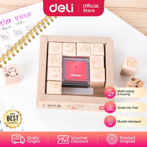[EZO.7002364] Deli Stamp Pad / Cap Stempel 12 Gambar Zodiak Dengan Tinta 74836