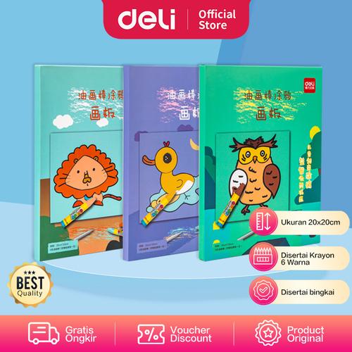 [EZO.7002366] Deli Painting/Lukisan Mewarnai Free 6 Warna Krayon Bisa Dipajang 73905
