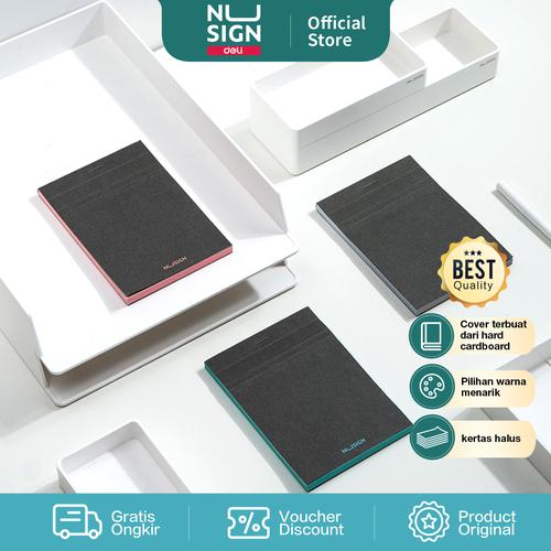 [EZO.7002387] Deli Nusign Notes / Buku Catatan A6 70Lembar Cover Hitam Metalik NS222