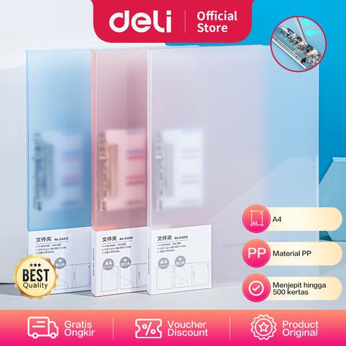 [EZO.7002470] Deli File Folder Jepit Jepitan Tunggal /Ganda Warna Pastel 6451X