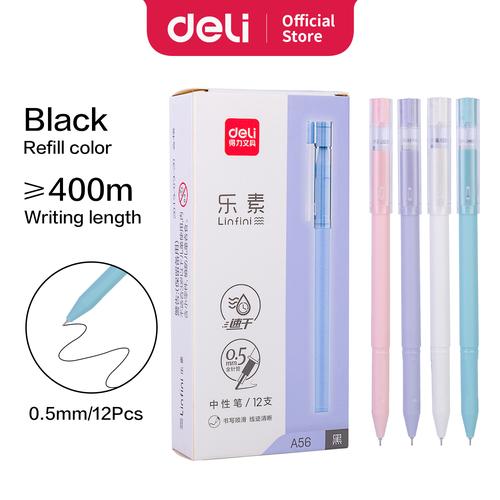 [EZO.7002486] Deli Gel Pen Pulpen Gel Capable Tinta Hitam 0.5mm A56