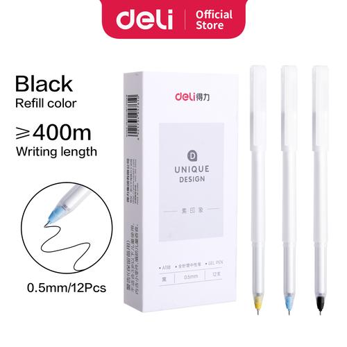 [EZO.7002502] Deli Gel Pen Pulpen Gel Tinta Hitam 0.5mm Desain Unik A118