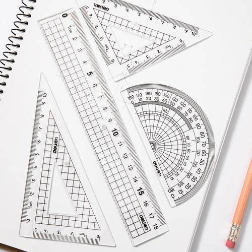 [EZO.7002504] Deli Student Ruler Set Paket Penggaris Isi 4Pcs Untuk Pelajar 9619