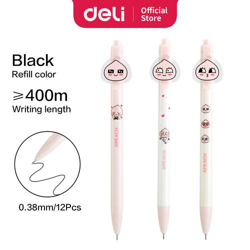 [EZO.7002551] Deli Gel Pen Pulpen Gel Series Kakao Friend 0.5mm Tinta Hitam A487
