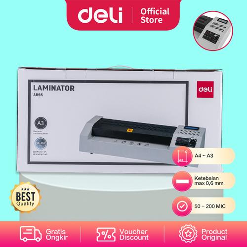 [EZO.7002569] Deli Laminator Mesin Laminating Kertas Ukuran A3 E3895-EU