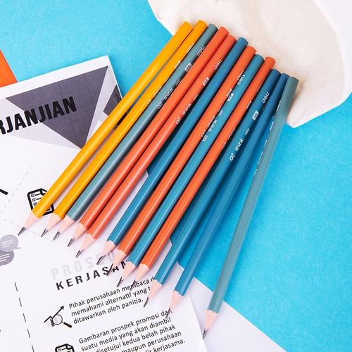 [EZO.7002615] Deli Pensil Grafit HB,12PCS/Kotak ,Bebas Kayu ,Bentuk Segitiga EU50100