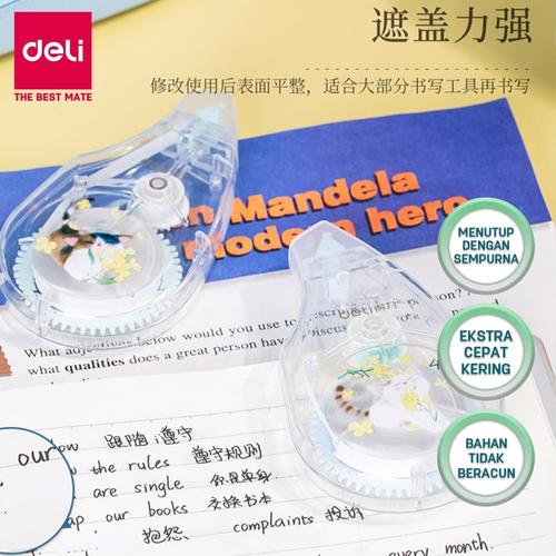 [EZO.7002627] Deli correction tape 5mm*20m cartoon, tidak mudah rusak 71493