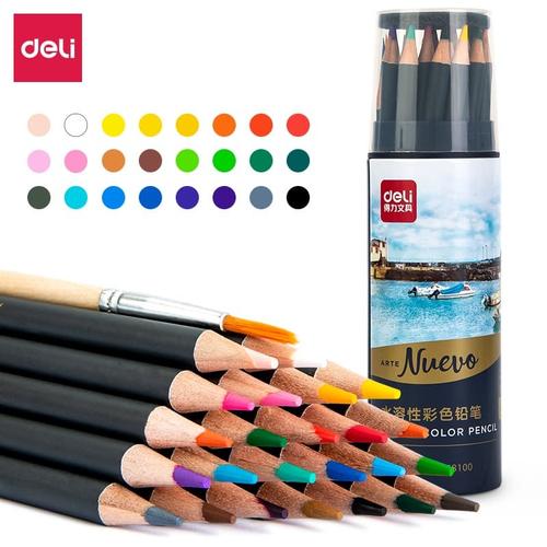 [EZO.7002658] Deli profesional pensil warna 24 warna tahan air 68100