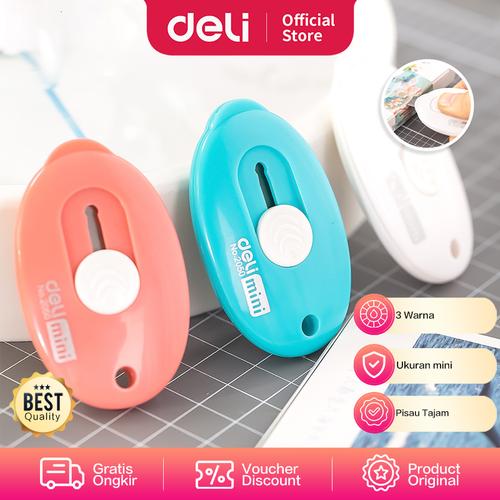 [EZO.7002680] Deli Mini Cutter Pisau Kecil Portabel Membuka Paket Pisau Tajam E2050F