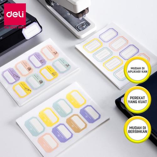 [EZO.7002694] Deli Stiker Nama 8pcs*6 lembar 22*​​33mm 4 Warna EA60002