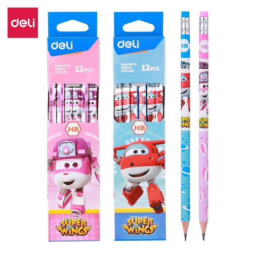 [EZO.7002714] Deli Pensil HB Super Wing dengan penghapus (random)(12pcs/Box) EU53400