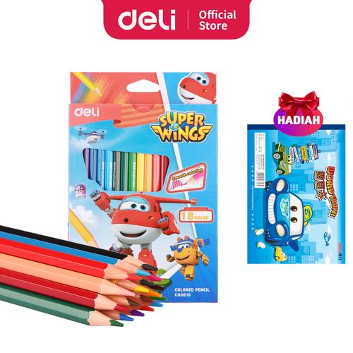 [EZO.7002721] Deli Pensil Warna Kayu 18 warna / box (campuran) EC00810
