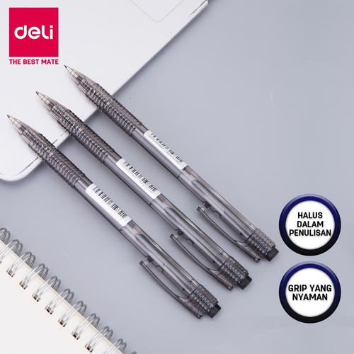 [EZO.7002730] Deli Retractable Smooth writing Ballpoint Pen EQ00120