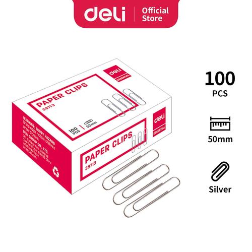 [EZO.7002755] Deli E39713 Nickel plated wire iron material Paper Clips