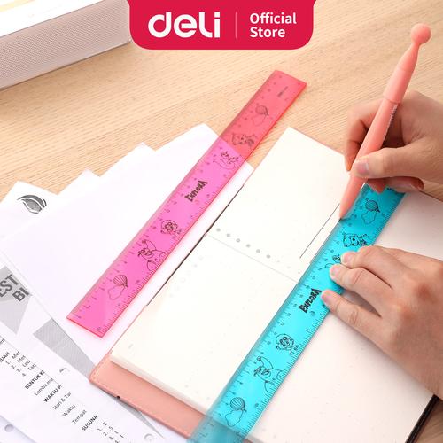 [EZO.7002762] Deli EG01402 Drafting/ruler Pink,blue