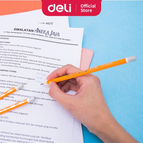 [EZO.7002770] Deli EU51109 Pensil Kayu Grafit 10 pcs dengan penghapus dan rautan