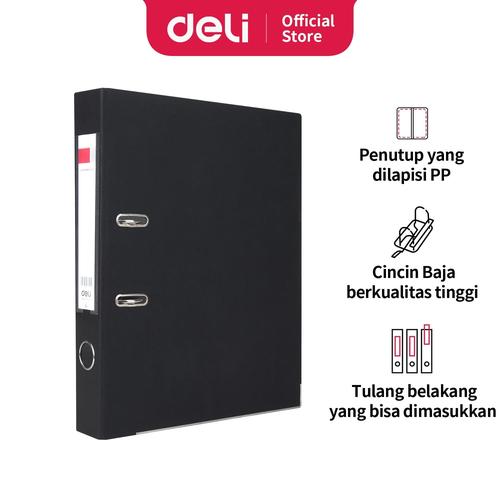 [EZO.7002782] Deli Ordner / Lever Arch File - 2C Hitam&Biru/Black&Blue E39595
